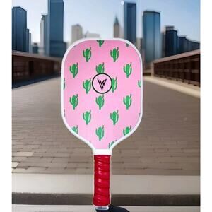 New! Carbon Fiber Pickleball Paddles, Cushion Comfort, Cover Cactus Design $85